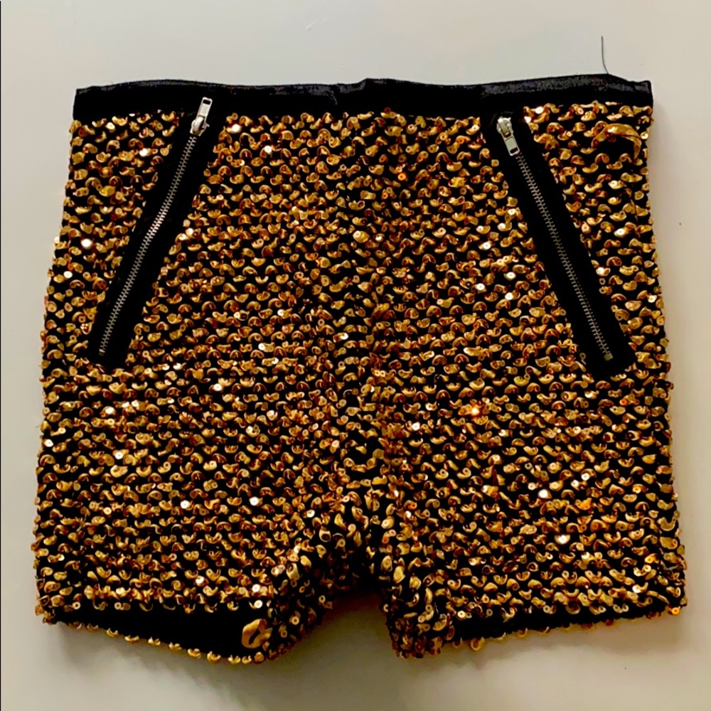 Sparkle shorts.